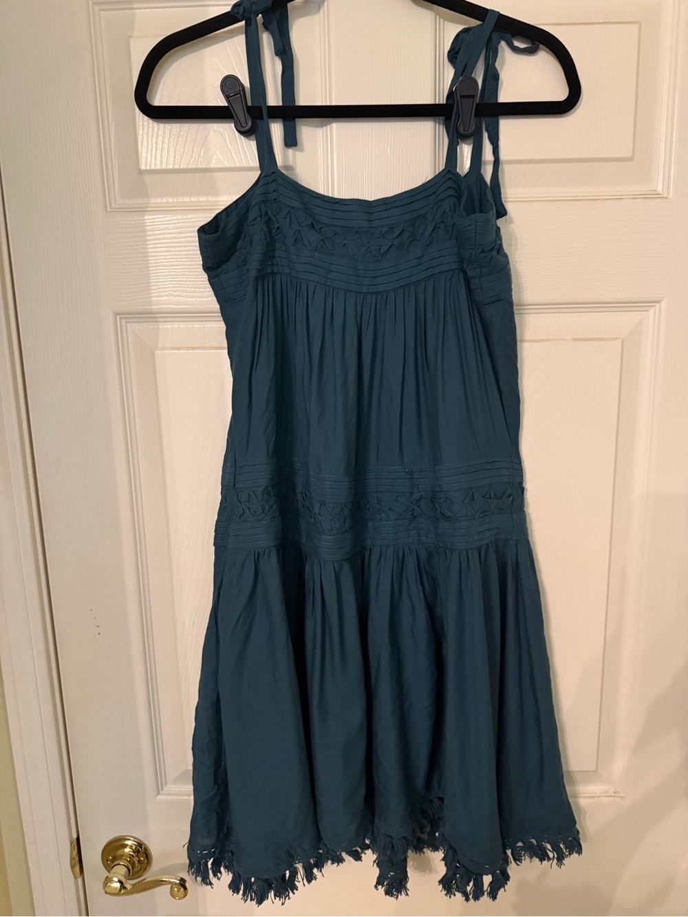 Floreat Teal Blue Pleated Bodice Dress - Picture 2 of 6